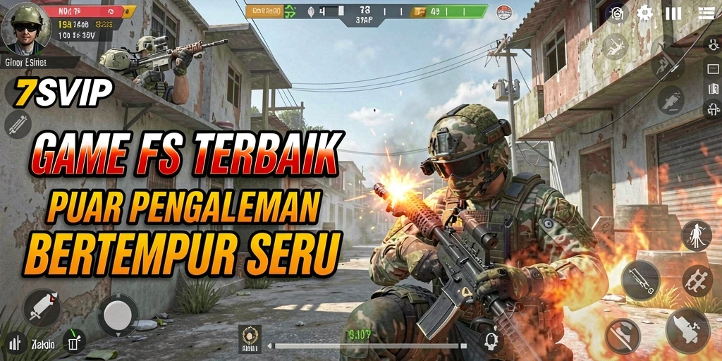 Screenshot gameplay 7SVIP menampilkan aksi tembak-menembak yang intens dan grafis yang luar biasa.