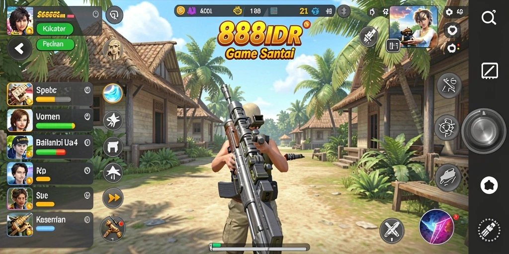 Screenshot menampilkan gameplay santai dan menyenangkan dari 888IDR.