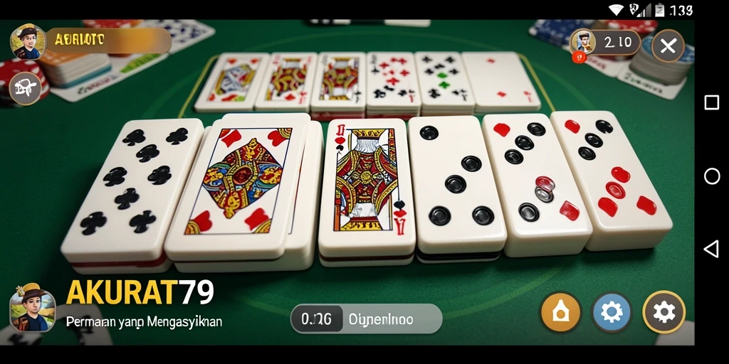 Tampilan gameplay menarik dari AKURAT79 yang menyajikan permainan Domino.