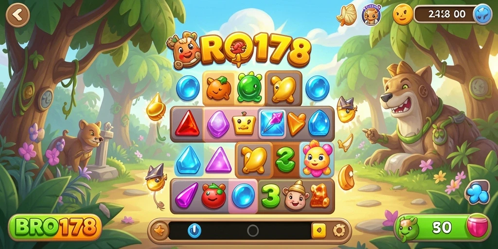 Tampilan gameplay BRO178 yang penuh warna dan seru.