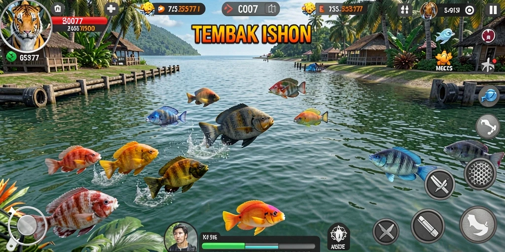 Tampilan menarik dari gameplay Tembak Ikan C0077.
