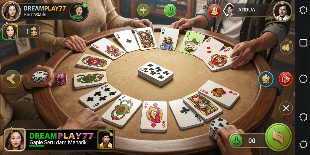 Screenshot gameplay Gaple yang seru dan interaktif.