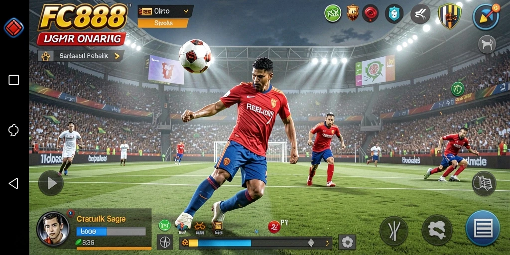 Tampilan gameplay seru dari FC888 yang menggugah semangat olahraga.
