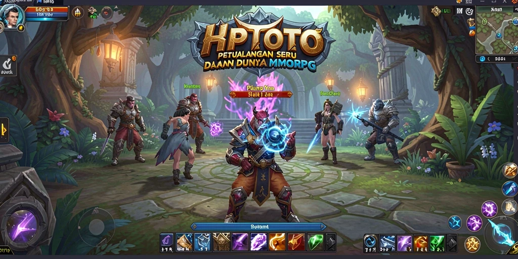 Tangkapan layar utama HPTOTO menampilkan aksi seru dalam permainan MMORPG.