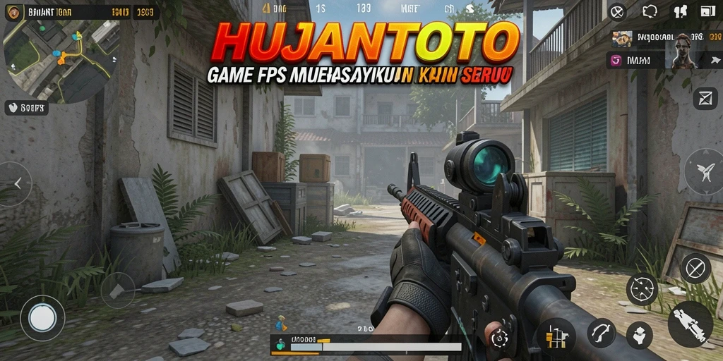 Tampilan seru gameplay HUJANTOTO dengan aksi FPS yang mendebarkan.