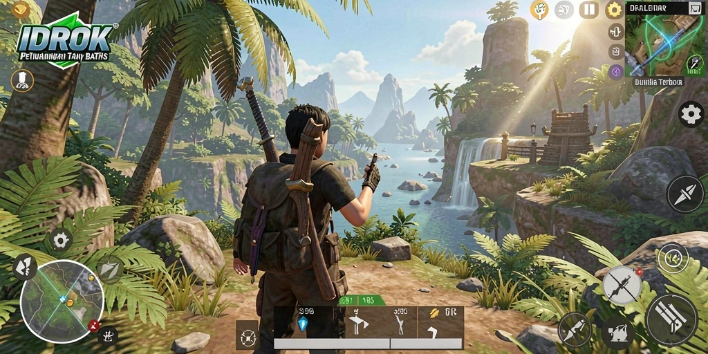 Screenshot menampilkan aksi seru dalam dunia Open World IDROK.