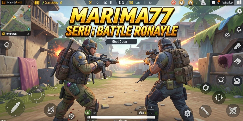 Tangkapan layar gameplay MARIMA77 menampilkan aksi pertempuran Battle Royale yang menegangkan.