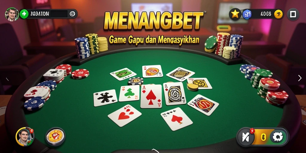 Tampilan screenshot MENANGBET dengan gameplay Gaple yang seru.
