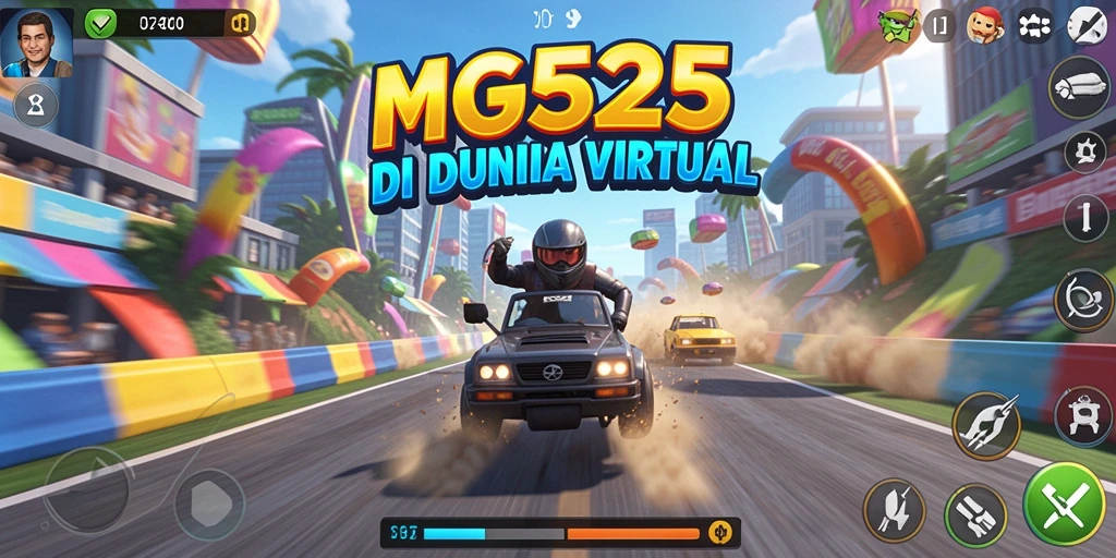 Gameplay seru dari MG525 saat balapan di trek menantang.