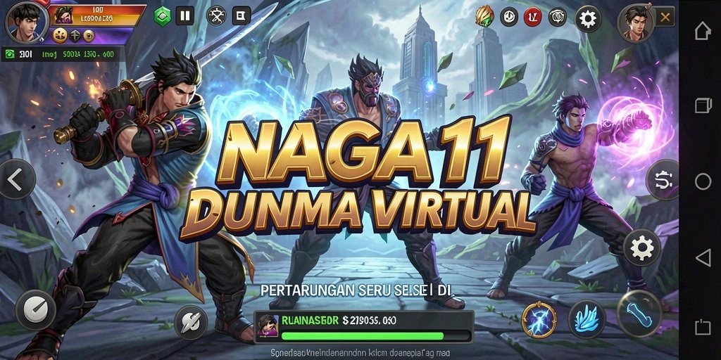 Tangkapan layar gameplay NAGA11 dengan aksi pertarungan yang mendebarkan.