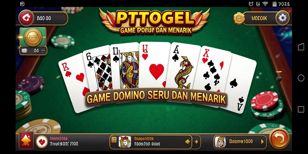 Screenshot gameplay Domino PTTOGEL yang seru dan interaktif.