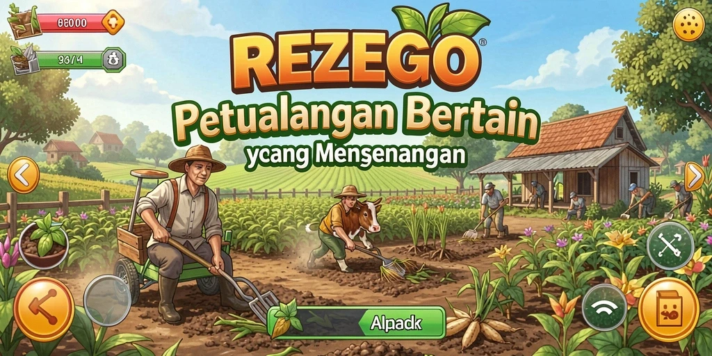 Tampilan gameplay REZEGO yang menggugah selera bertani.