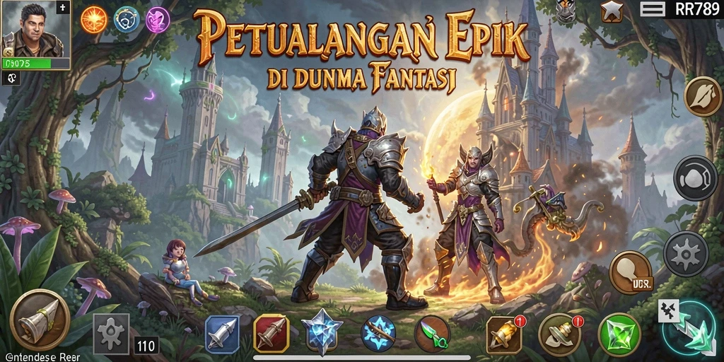 Tangkapan layar gameplay RR789 menampilkan karakter yang beraksi dalam pertempuran epik.