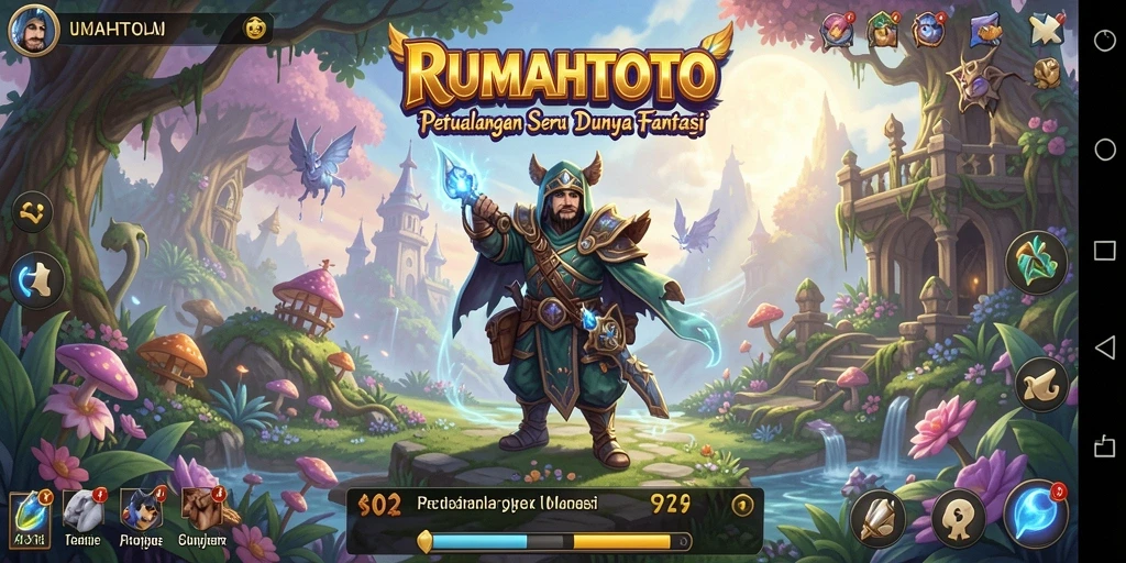 Screenshot RUMAHTOTO menampilkan aksi seru dalam permainan RPG.