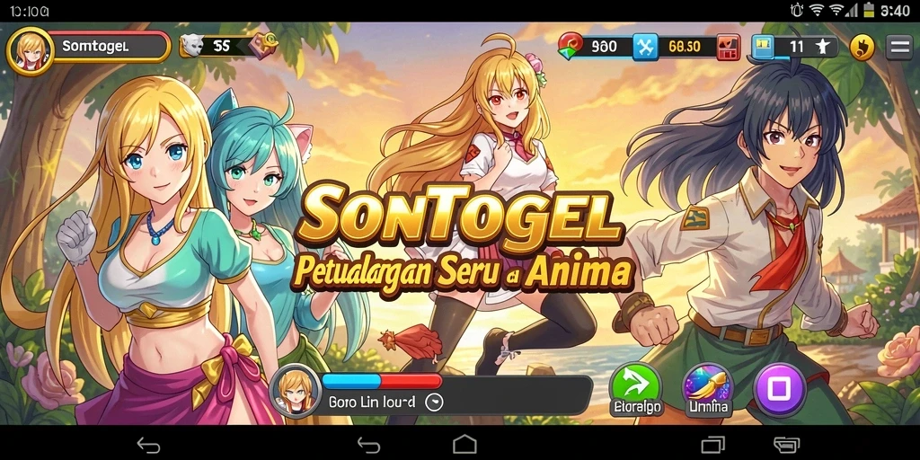 Screenshot menampilkan gameplay seru dari SONTOGEL dengan karakter anime.