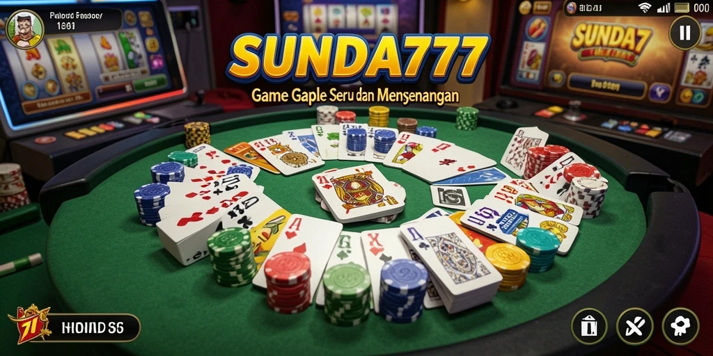Tampilan gameplay SUNDA777 yang menarik dengan suasana Gaple.