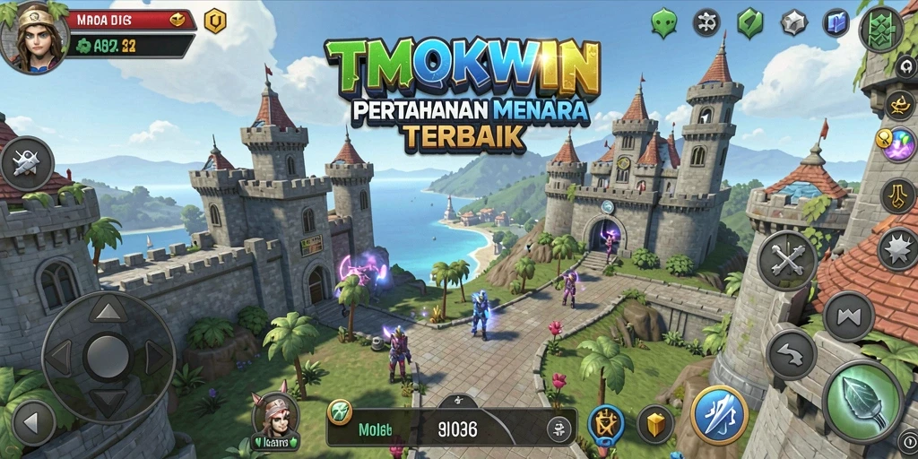 Gameplay seru TMOKWIN dalam pertempuran Tower Defense.