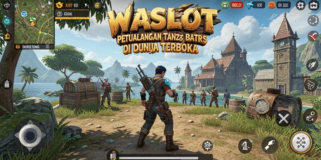 Tangkapan layar yang menunjukkan aksi seru di dunia terbuka WASLOT.