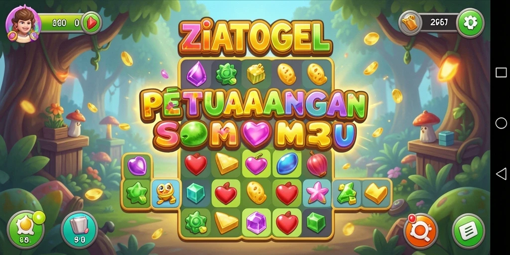 Tampilan gameplay ZIATOGEL yang penuh warna dan menantang.